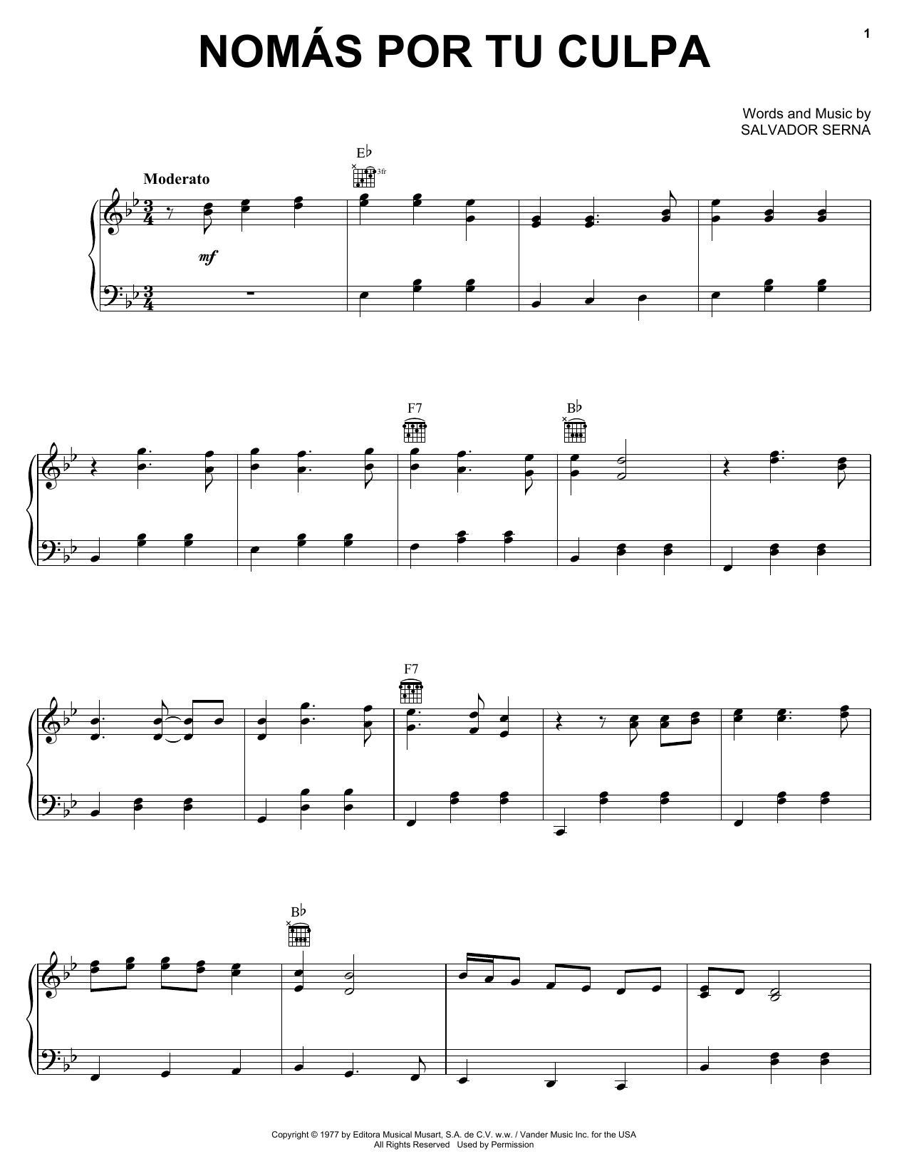 Produktgalerie: Seite 1 von 1 Nomas Por Tu Culpa, Salvador Serna, Gesang, Gitarre, Klavier