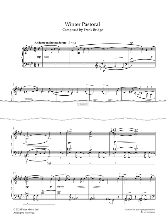 gallery: Winter Pastoral, Frank Bridge, Klavier