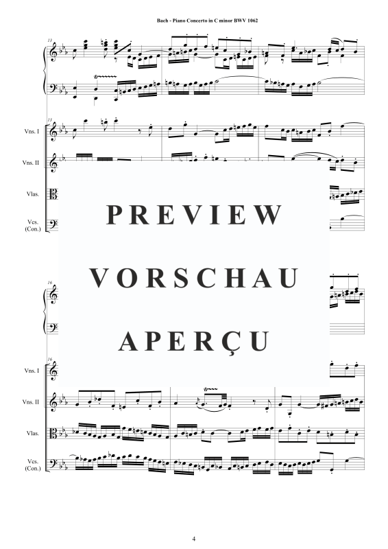 Produktgalerie: Seite 5 von 11 Klavierkonzert C-Moll BWV 1062, , Klavier Solo und Streichorchester