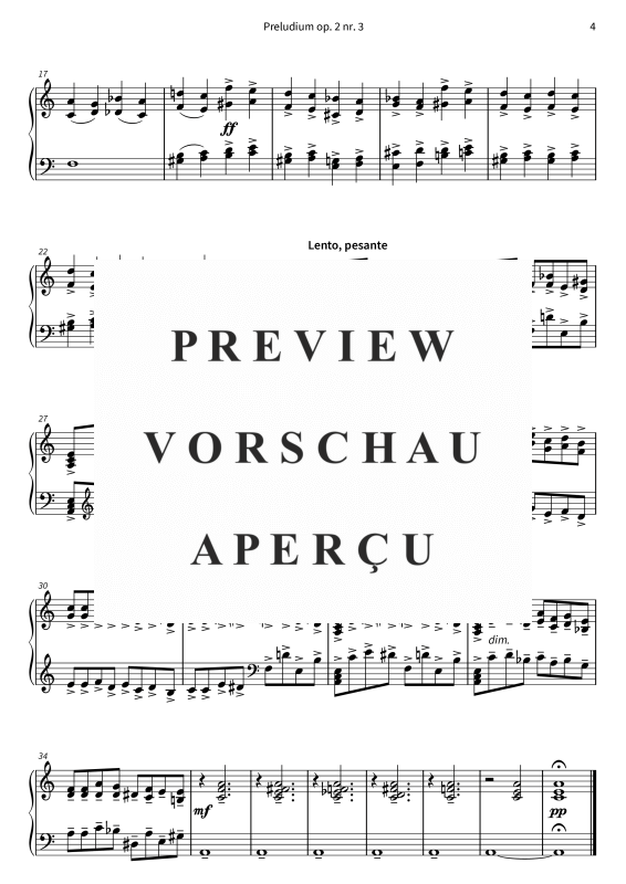 Produktgalerie: Seite 6 von 6 Preludium op. 2 nr. 3 - Vereenvoudigde versie, , Klavier Solo