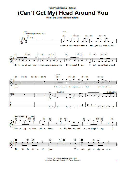 Produktgalerie: Seite 1 von 1 (Can't Get My) Head Around You, The Offspring, E-Bass