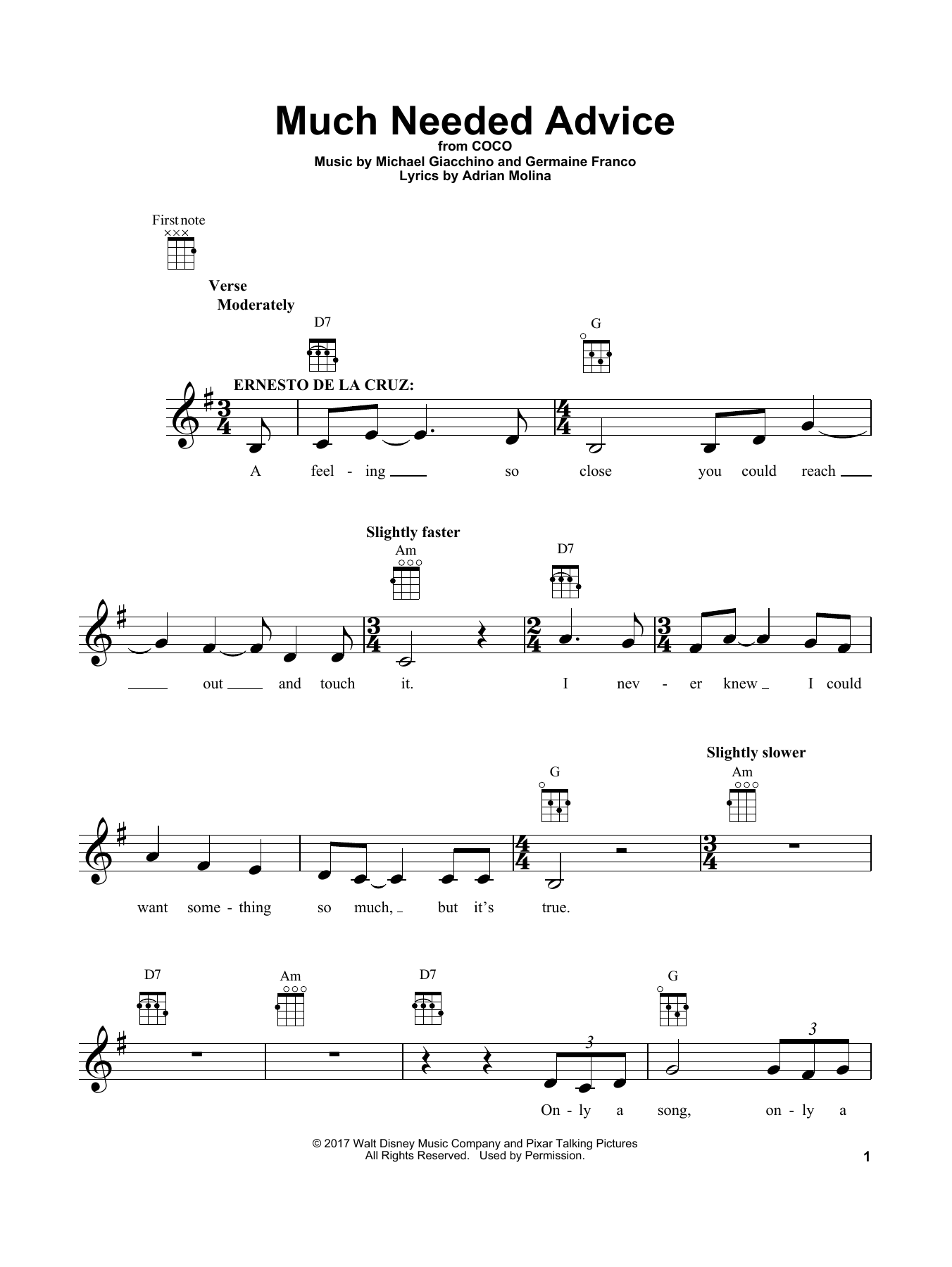 Product gallery: Page 1 of 1 Much Needed Advice (from Coco), Michael Giacchino