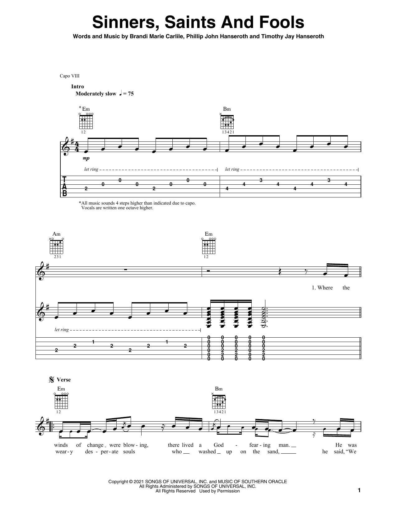 Produktgalerie: Seite 1 von 1 Sinners, Saints And Fools, Brandi Carlile, Gitarre