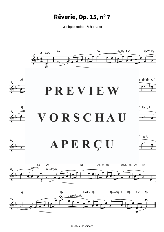 Produktgalerie: Seite 5 von 5 Rêverie - Version légère de Scènes d´enfants, , Altsaxophon in Es Solo und Akkorde - Leadsheet