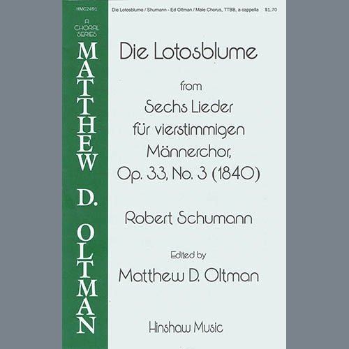 cover: Die Lotosblume (Ed. Matthew D. Oltman), Robert Schumann, Chor