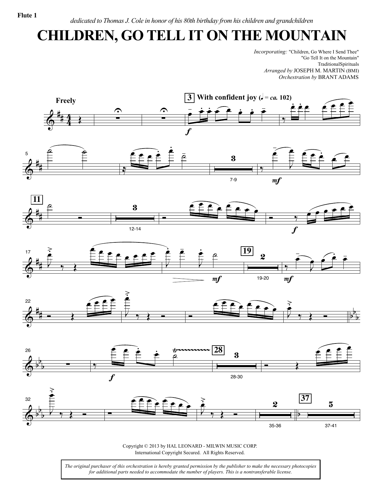 Produktbild zu: Children, Go Tell It on the Mountain - Flute 1