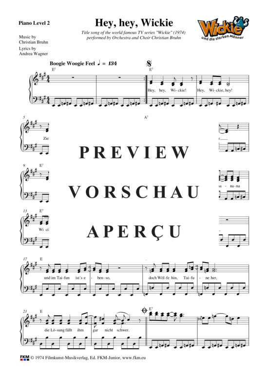 gallery: Hey, hey, wickie , Bruhn, Christian Orchester und Chor, (Gesang + Klavier)