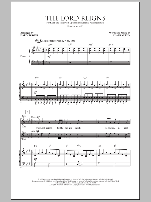 Produktgalerie: Seite 1 von 1 The Lord Reigns, Harold Ross, Chor