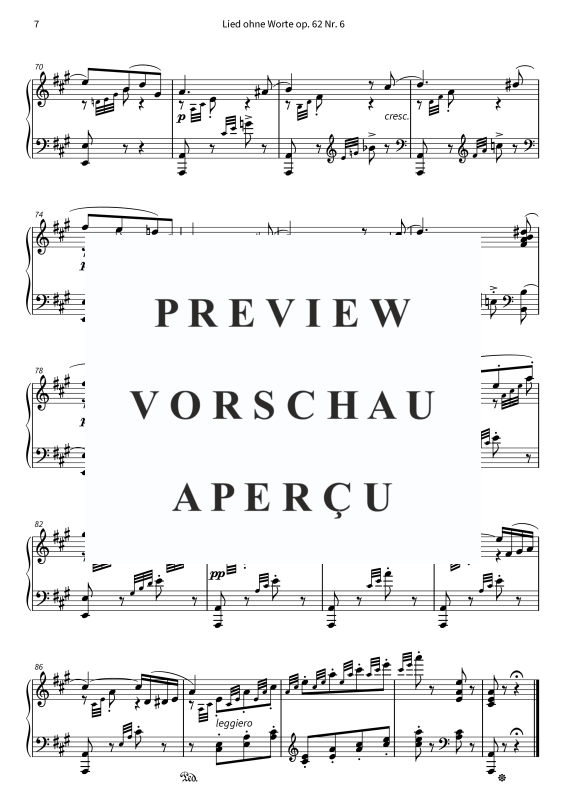 Product gallery: Page 9 of 9 Lied ohne Worte op. 62 Nr. 6, , Solo Piano