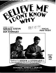 cover: Believe Me I Don't Know Why, Gerald Steyn, Gesang, Gitarre, Klavier