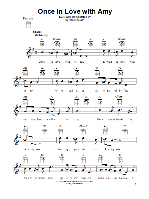 Product gallery: Page 1 of 1 Once In Love With Amy, Frank Loesser