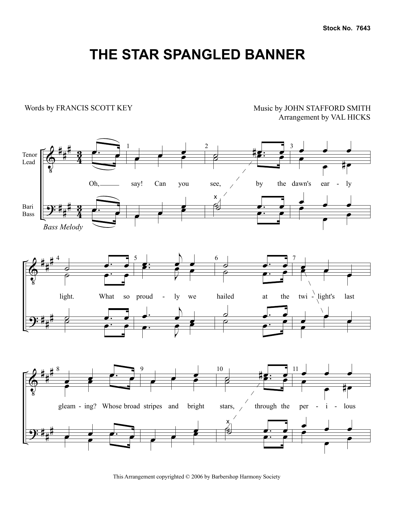 Produktbild zu: Star Spangled Banner (arr. Val Hicks)
