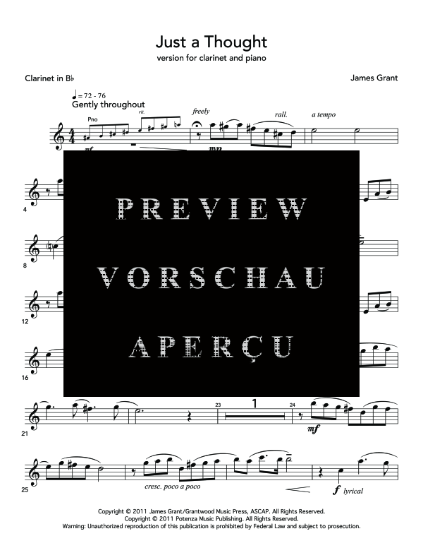 gallery: Just A Thought, , (clarinet in Bb and piano)