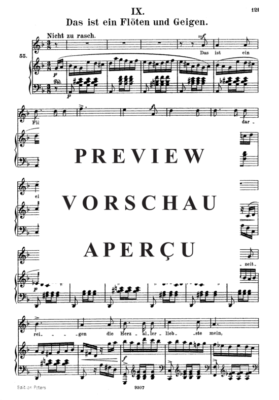 Product gallery: Page 2 of 4 Das ist ein Flöten und Geigen, Op.48 No.9, , High Voice and Piano