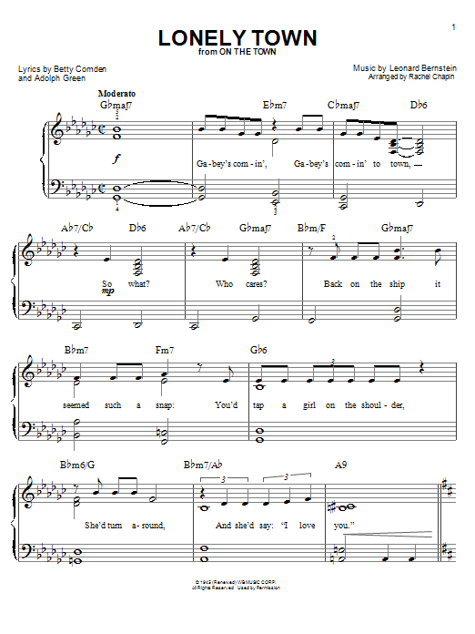 Produktbild zu: Lonely Town (from On the Town)