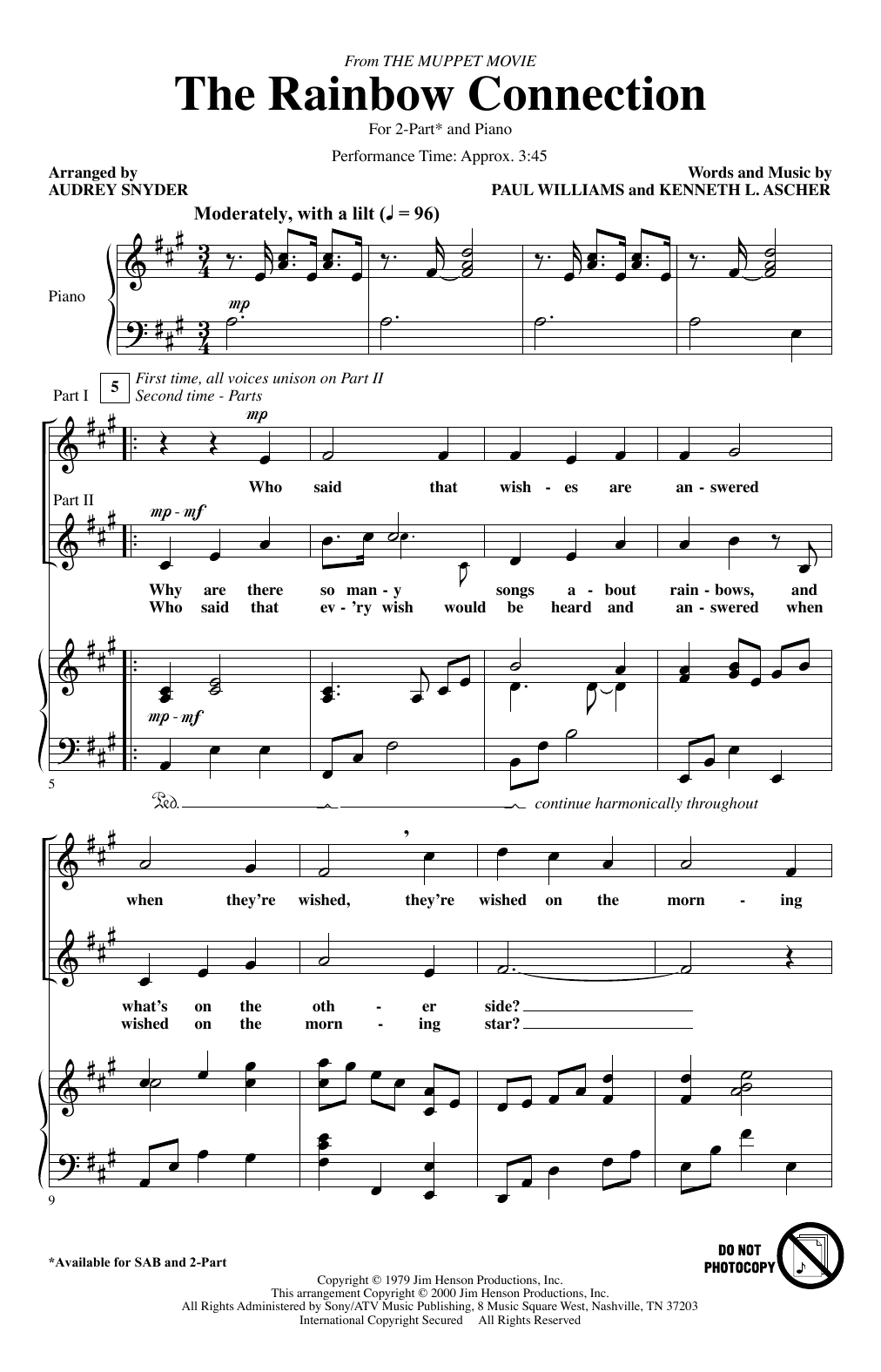 Produktbild zu: The Rainbow Connection (arr. Audrey Snyder)