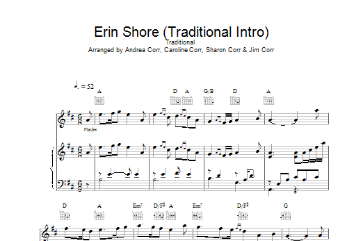 Produktgalerie: Seite 1 von 1 Erin Shore (Traditional Intro), The Corrs, Gesang, Gitarre, Klavier