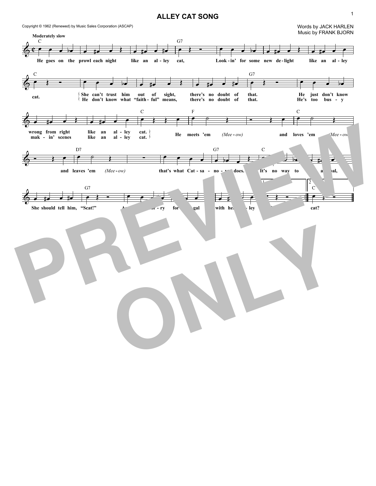 Produktbild zu: Alley Cat Song