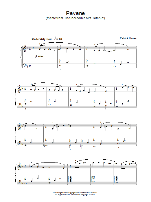 Product picture to: Pavane (theme from 'The Incredible Mrs Ritchie')