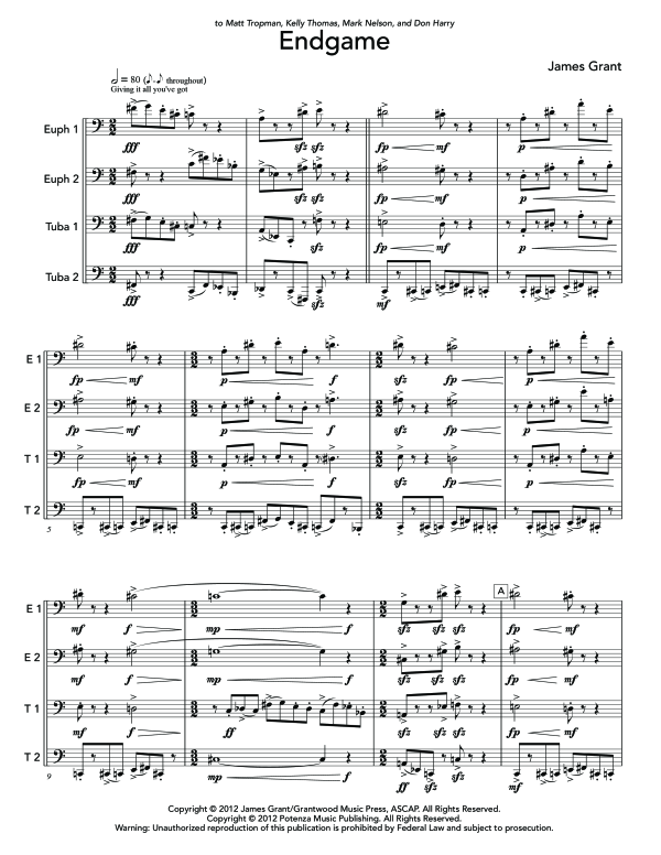 Product gallery: Page 1 of 11 Endgame, , (Tuba Quartett EETT)
