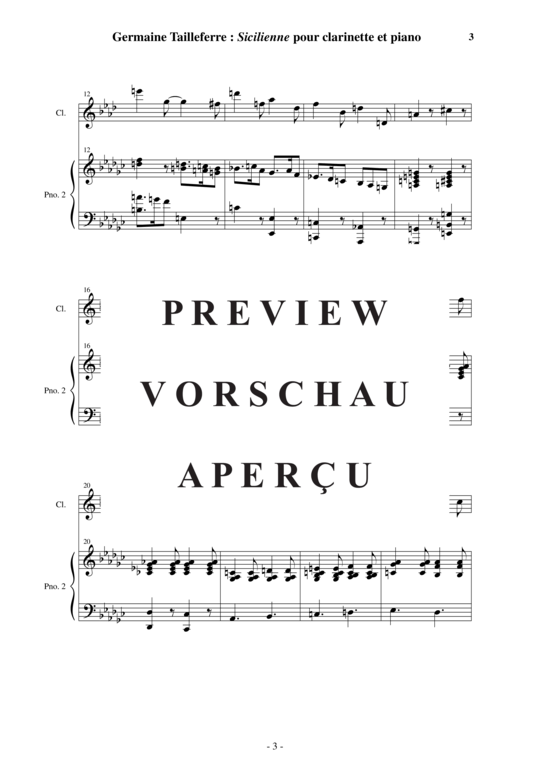 Product gallery: Page 4 of 13 Sicilienne , , (clarinet in Bb + piano)