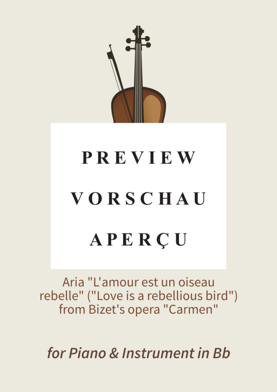 Produktgalerie: Seite 2 von 7 Habanera - Aria L´amour est un oiseau rebelle (Love is a rebellious bird) , ,  from Bizet´s opera Carmen (Instrument in B + Klavier)