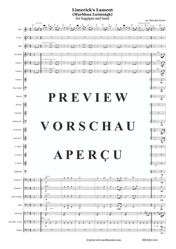 Produktgalerie: Seite 4 von 11 Limericks Lament for Concert Band and Bagpipes, , Concert Band und Dudelsack Solo