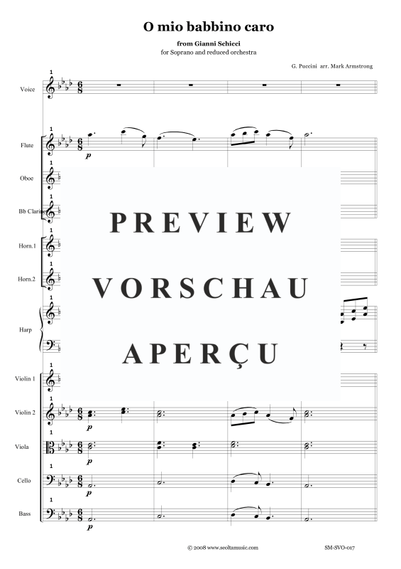 Produktgalerie: Seite 4 von 11 O mio babbino caro, , Sopran Solo und kleines Orchester