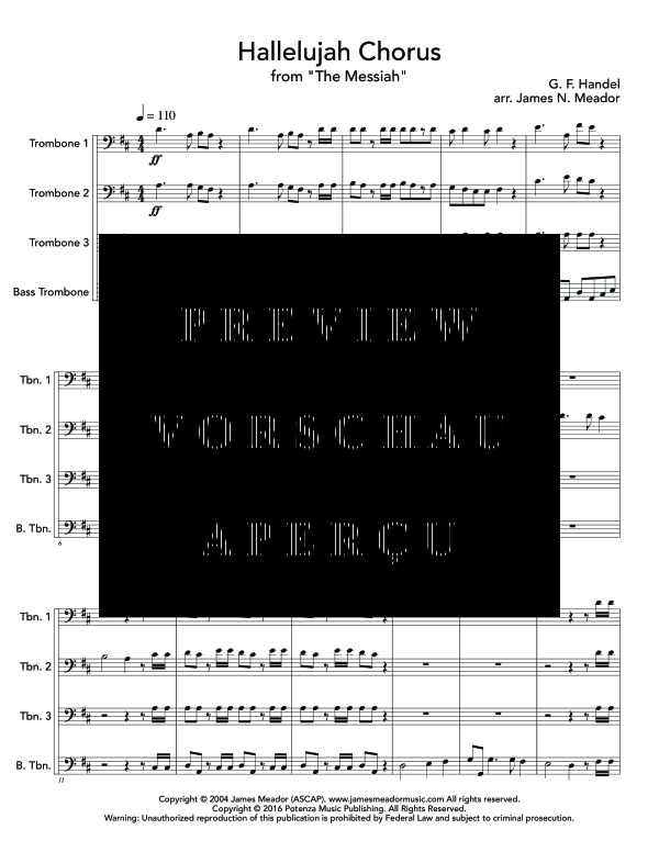 Product gallery: Page 5 of 11 Hallelujah Chorus, , (Trombone quartet)