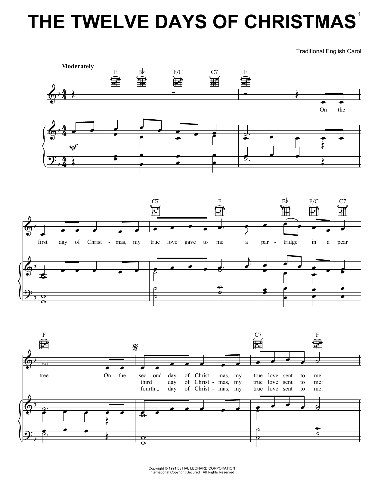 Product gallery: Page 1 of 1 The Twelve Days Of Christmas, Traditional English Carol