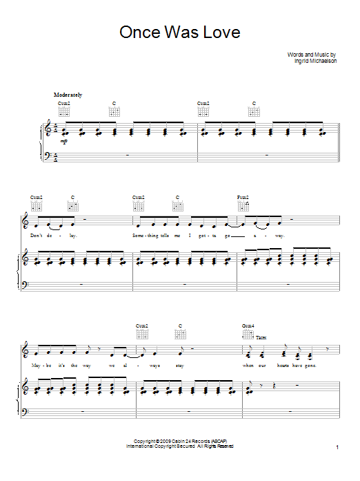Produktgalerie: Seite 1 von 1 Once Was Love, Ingrid Michaelson, Gesang, Gitarre, Klavier