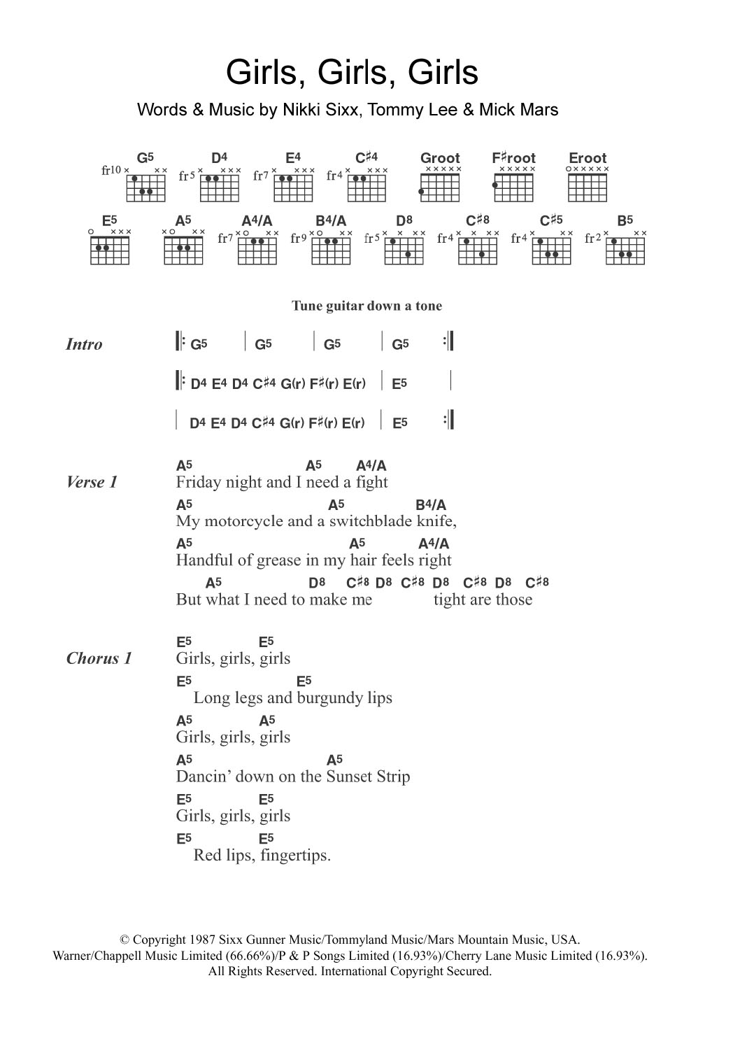 Produktgalerie: Seite 1 von 1 Girls, Girls, Girls, Motley Crue, Gitarre