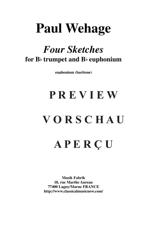 Produktgalerie: Seite 18 von 22 Four Sketches , , (Duett für Trompete in B + Euphonium in B)