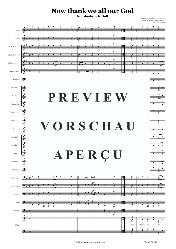 Produktgalerie: Seite 6 von 11 Nun danket alle Gott, , Gemischter Chor und Concert Band