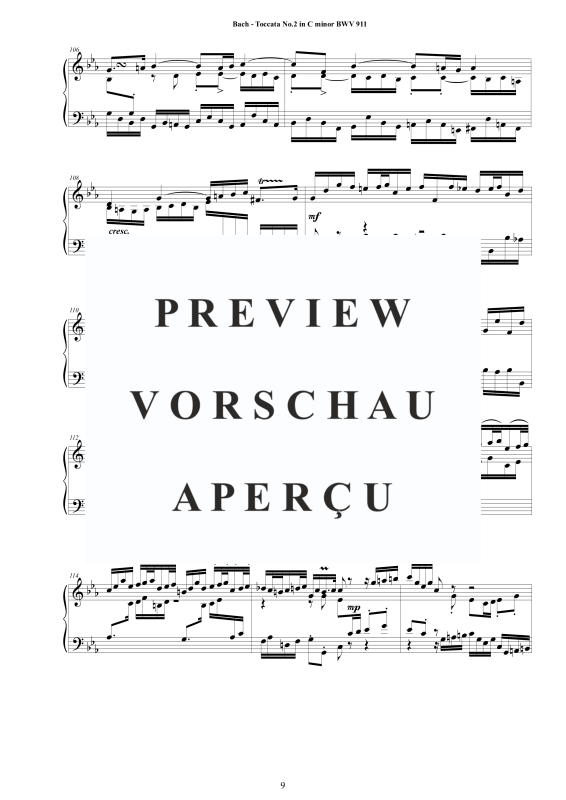 Produktgalerie: Seite 10 von 11 Toccata Nr. 2 in C-Moll BWV 911, , Cembalo/Klavier Solo