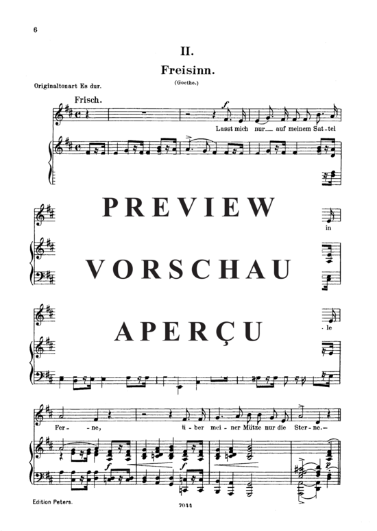 Product gallery: Page 2 of 3 Freisinn, Op.25 No. 2, , Low Voice and Piano