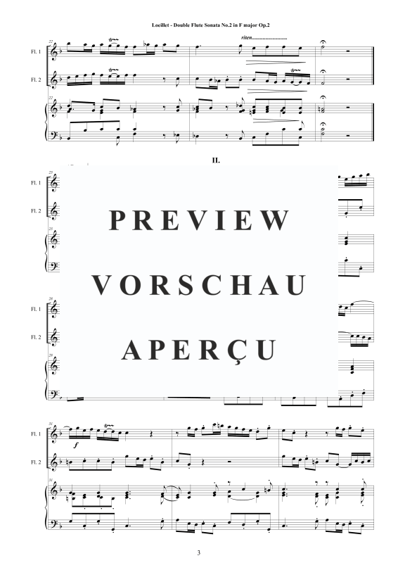 Produktgalerie: Seite 4 von 11 Double Flute Sonata No.2 in F major Op.2, , Zwei Flöten und Cembalo