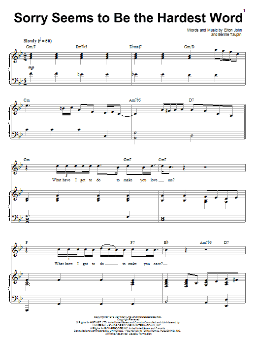 Produktbild zu: Sorry Seems To Be The Hardest Word