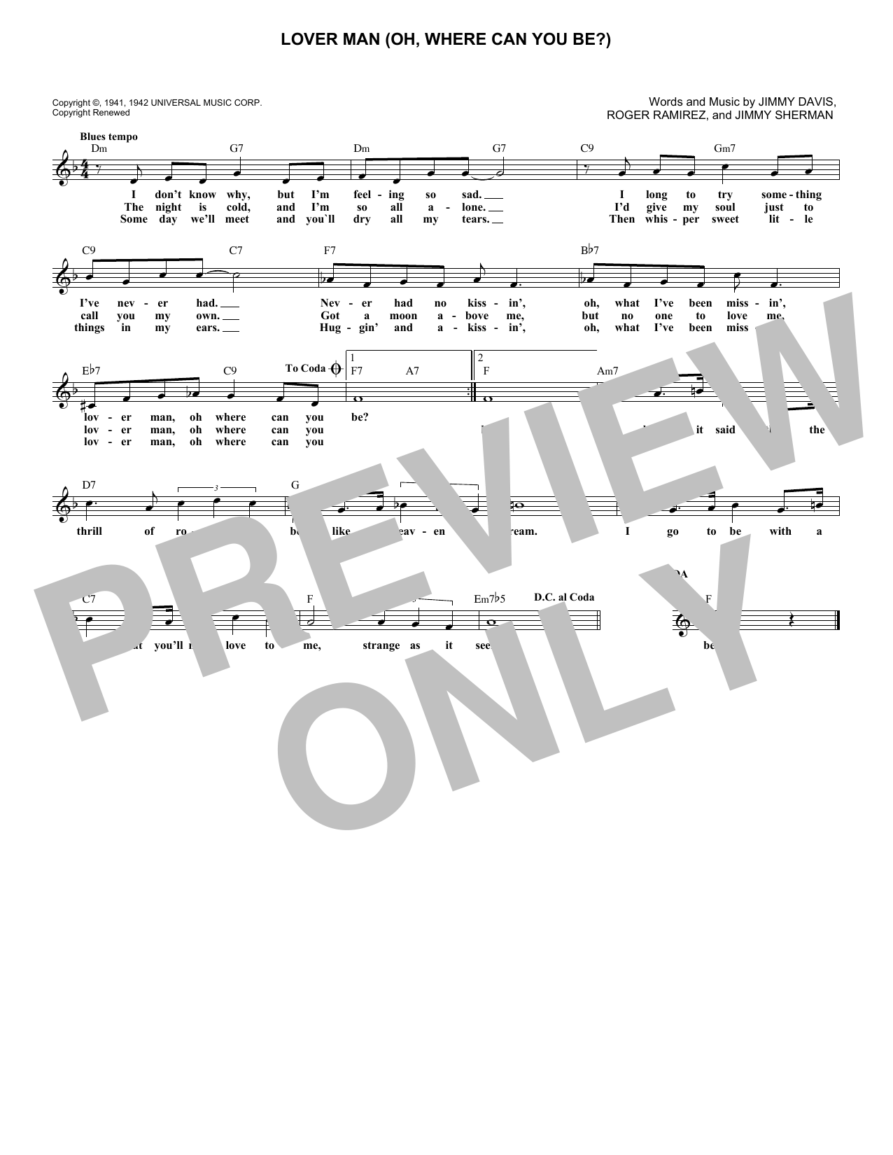 Produktbild zu: Lover Man (Oh, Where Can You Be?)