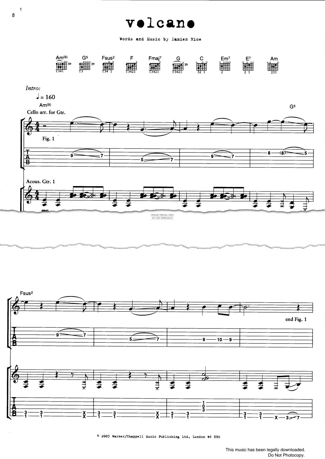 Product gallery: Page 1 of 1 Volcano, Damien Rice