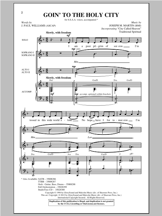 Produktgalerie: Seite 1 von 1 Goin' To The Holy City, Joseph Martin, Chor