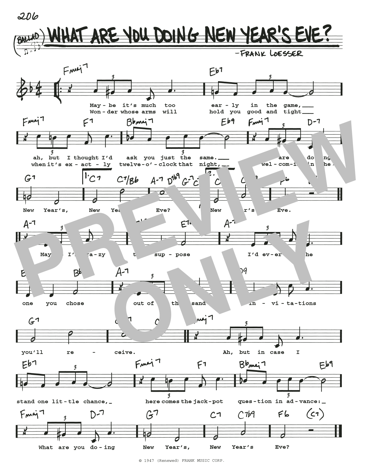 Product gallery: Page 1 of 1 What Are You Doing New Year's Eve?, Frank Loesser