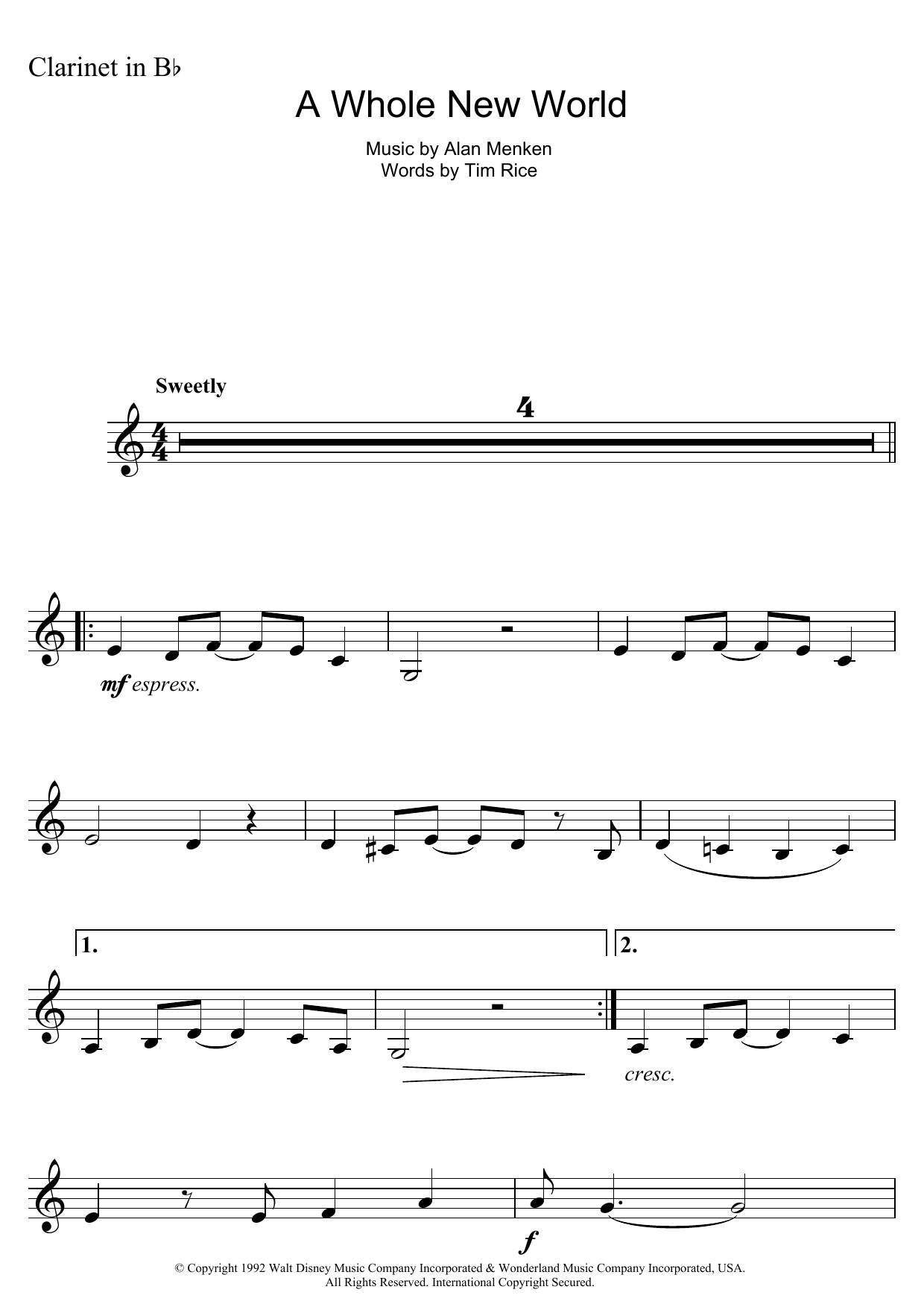 Product gallery: Page 1 of 1 A Whole New World (from Aladdin), Alan Menken & Tim Rice