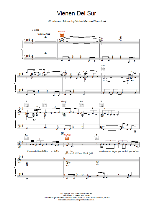Produktgalerie: Seite 1 von 1 Vienen Del Sur, Victor Manuel San Jose, Gesang, Gitarre, Klavier