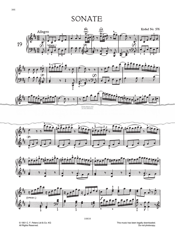 Produktgalerie: Seite 1 von 1 Piano Sonata No. 18 In D Major K576, Wolfgang Amadeus Mozart, Klavier