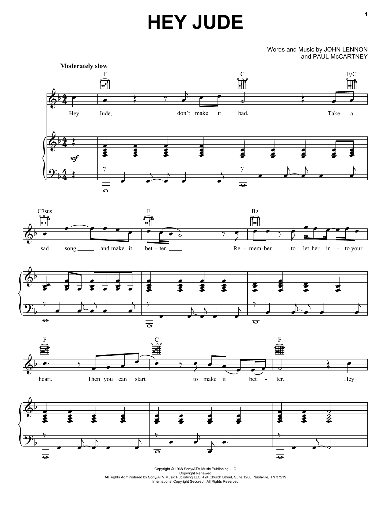 Produktgalerie: Seite 1 von 1 Hey Jude, The Beatles, Gesang, Gitarre, Klavier