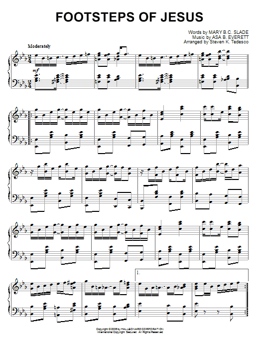 Product gallery: Page 1 of 1 Footsteps Of Jesus [Ragtime version], Steven Tedesco