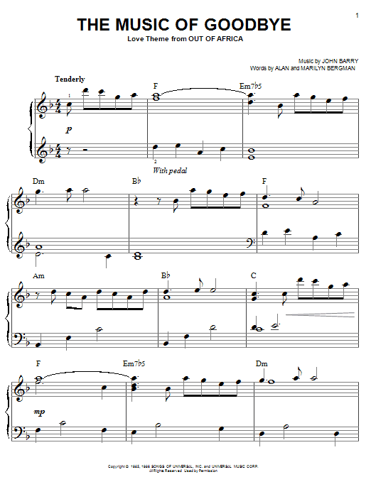 Product picture to: The Music Of Goodbye