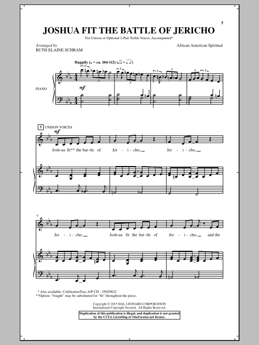 Produktgalerie: Seite 1 von 1 Joshua (Fit The Battle Of Jericho), Ruth Elaine Schram, Chor