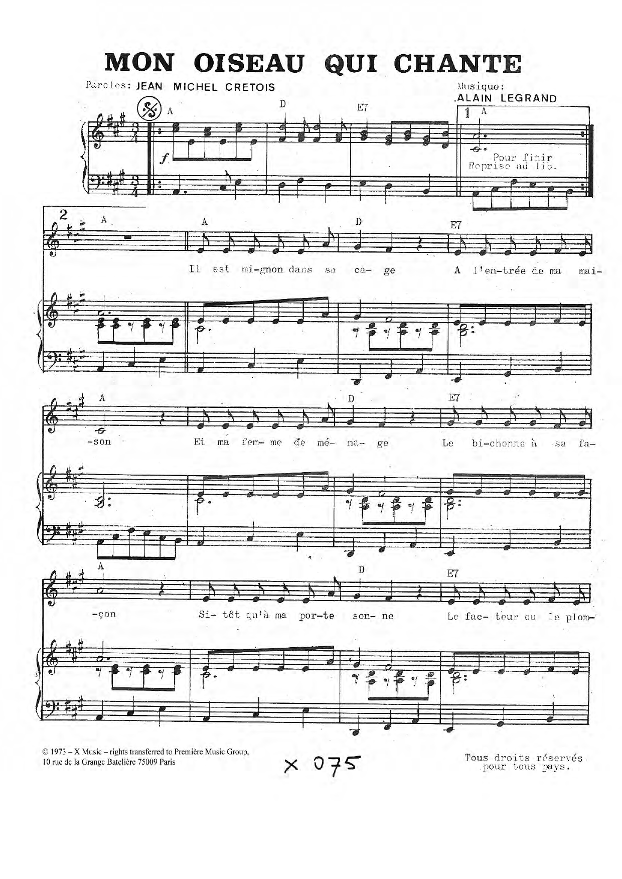 Produktbild zu: Mon Oiseau Qui Chante